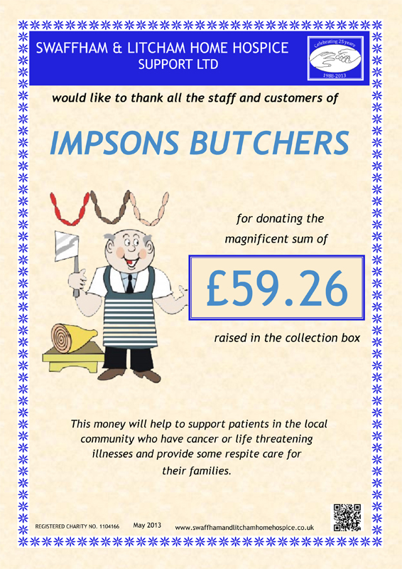 Impsons Butchers - May - £59.26