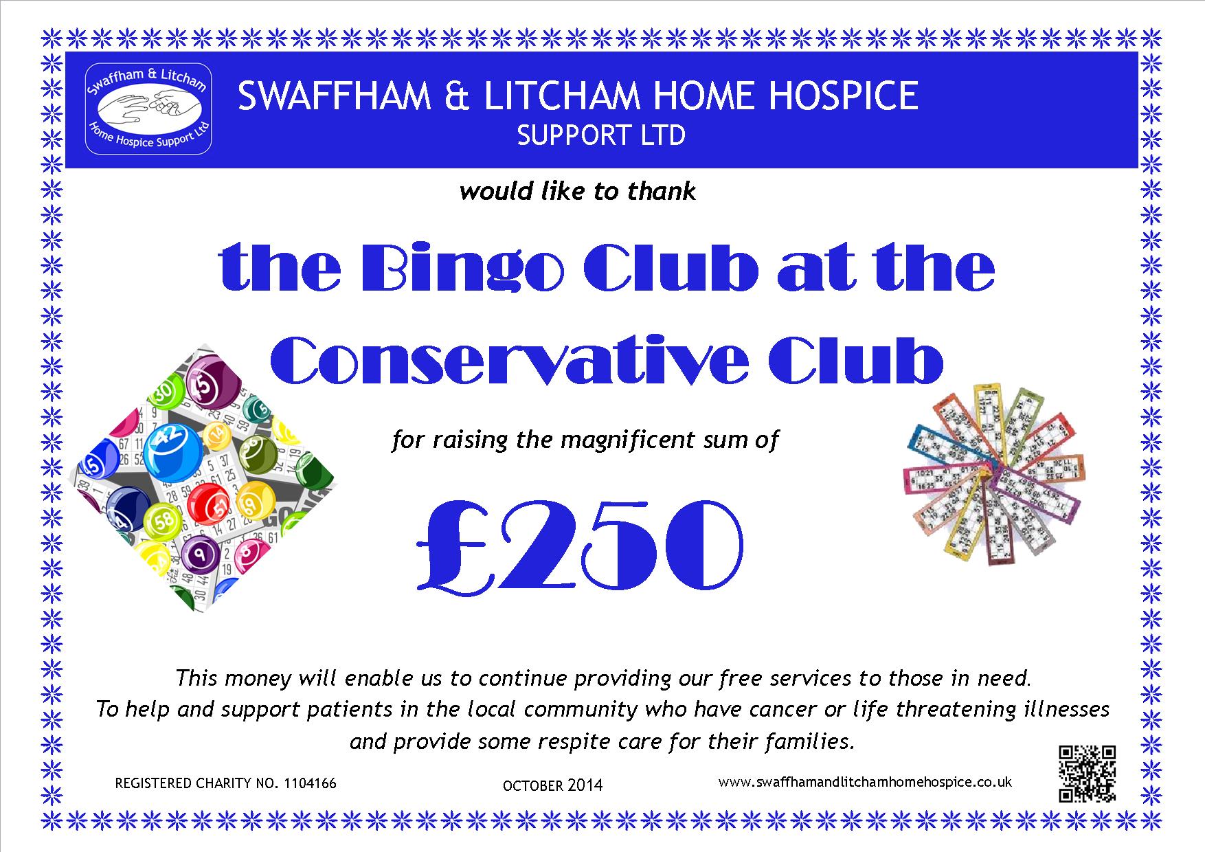 Bingo Club at Swaffham Conservative Club